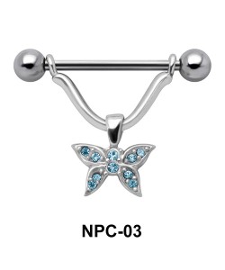 Sparkling Butterfly Nipple Piercing NPC-03