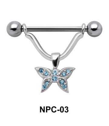 Sparkling Butterfly Nipple Piercing NPC-03