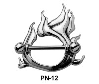 Flame Shaped Nipple Piercing PN-12