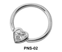 Heart CZ Nipple Piercing Closure Ring PNS-02