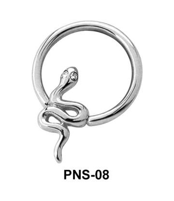 Snake Shaped Nipple Piercing Closure Ring PNS-08