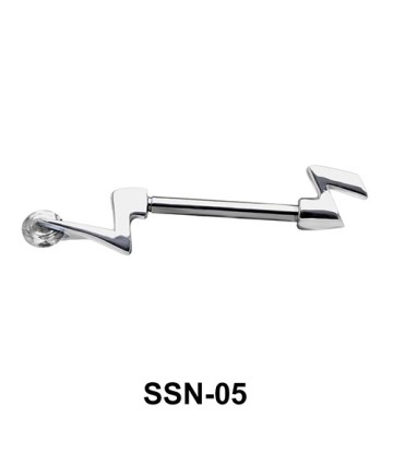 Lightening Shaped Double Nipple Piercing SSN-05