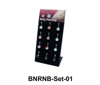 12 Rainbow Belly Piercing Set BNRNB-Set-01