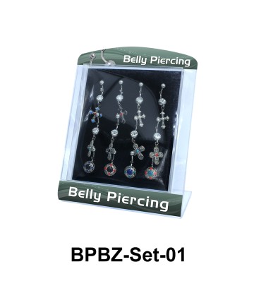 12 Belly Piercing Set BPBZ-Set-01
