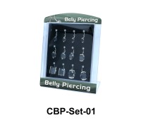 12 Black CZ Belly Piercing Set CBP-Set-01