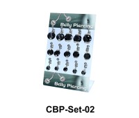 15 Black CZ Belly Piercing Set CBP-Set-02