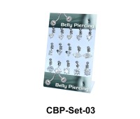 15 Crystal CZ Belly Piercing Set CBP-Set-03