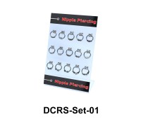 15 Nipple Piercing Rings Set DCRS-Set-01