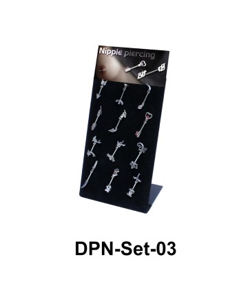 12 Double Nipple Piercing Set DPN-Set-03