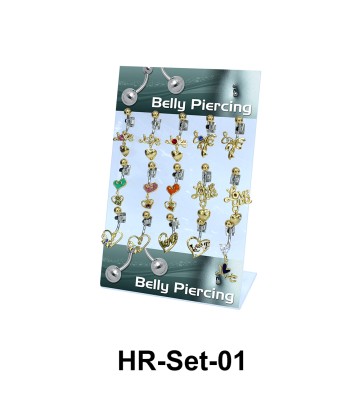 15 Hearts & Love Belly Piercing Set HR-Set-01