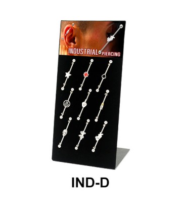 Empty 9 Clips Industrial Piercing Display IND-D