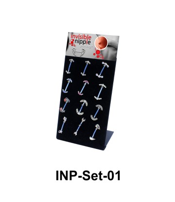12 Invisible Nipple Piercing Set INP-Set-01
