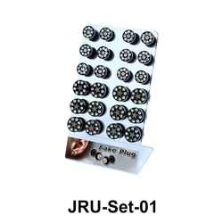 24 Black Fake Plugs Set JRU-Set-01