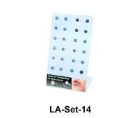 24 Opal and Turquise Labret Push-in Set LA-Set-14