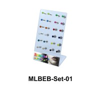 24 Enamel Balls Labret Piercing Set MLBEB-Set-01