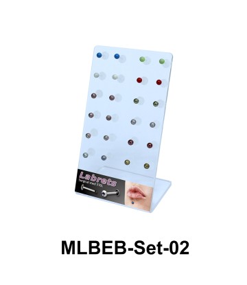 24 Enamel Balls Labret Piercing Set MLBEB-Set-02