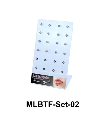 24 Labret Piercing Set MLBTF-Set-02