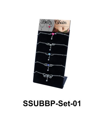 5 Belly Piercing Chain Set SSUBBP-Set-01