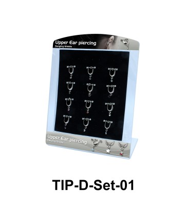 12 Upper Ear Piercing Shields Set TIP-D-Set-01