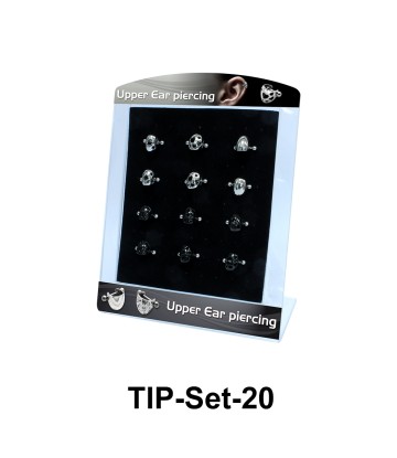 12 Upper Ear Piercing Shields Set TIP-Set-20