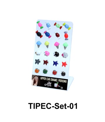24 Enamel Helix Ear Piercing Set TIPEC-Set-01