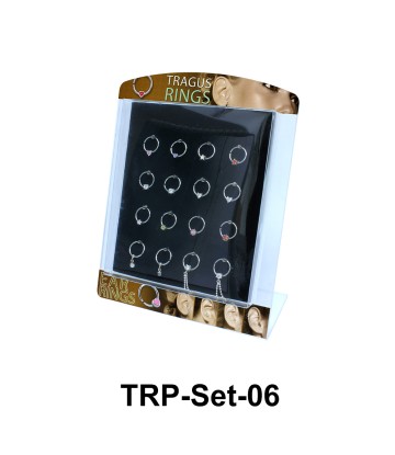 16 Tragus Piercing Rings Set TRP-Set-06