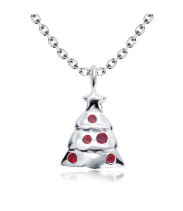 Christmas Tree Designed Silver Necklace SPE-5219