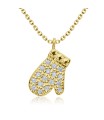 Christmas Mitten Designed with CZ Silver Necklace SPE-5220