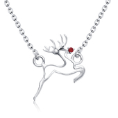 Christmas Reindeer Shape With Silver Necklace SPE-5226
