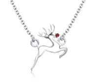 Christmas Reindeer Shape With Silver Necklace SPE-5226