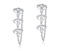 Women Eyes Style With CZ Stone Silver Stud Earrings STC-2182