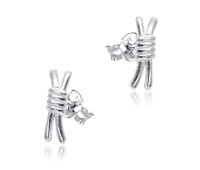 Knot Shaped Silver Ear Stud STS-5090