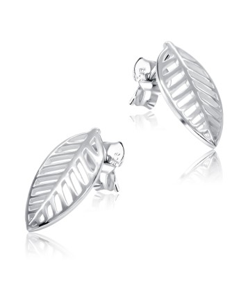 Leaf Shaped Silver Ear Stud STS-5107