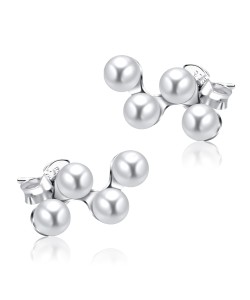 Charming Pearl Silver Ear Stud STS-5266