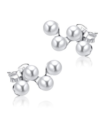 Charming Pearl Silver Ear Stud STS-5266