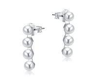 Straight Line with Pearl Silver Ear Stud STS-5267