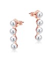 Straight Line with Pearl Silver Ear Stud STS-5267