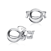 Ball Shaped Silver Ear Stud STS-5298