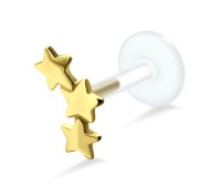 Three Stars Tragus Piercing TRP-507-GP