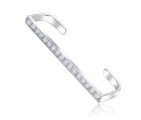 Shinny CZ Stone Silver Long Ear Cuff LEC-01