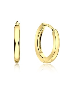 Silver Plan Huggie Earrings HO-1845-GP