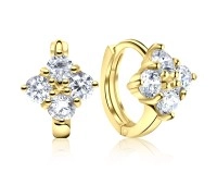 Stone Set Square Huggies Earring STHG-06-GP