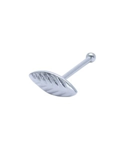 Leaf Shaped Silver Bone Nose Stud NSKD-1345