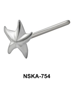 Star Fish Shaped Silver Straight Nose Stud NSKA-754