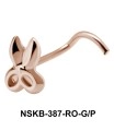 Scissors Silver Curved Nose Stud NSKB-387