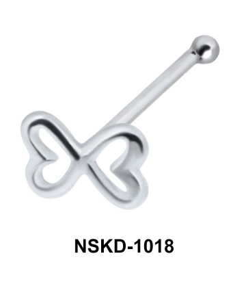Hollow Butterfly Silver Bone Nose Stud NSKD-1018