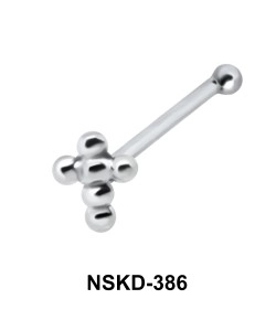 Ball Plus Shaped Silver Bone Nose Stud NSKD-386