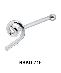 Comma Shaped Silver Bone Nose Stud NSKD-716