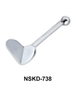 Broken Heart Shaped Silver Nose Stud NSKD-738