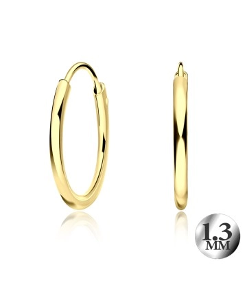 1.3mm Gold Plated Silver Hoop Earring CR-12-GP